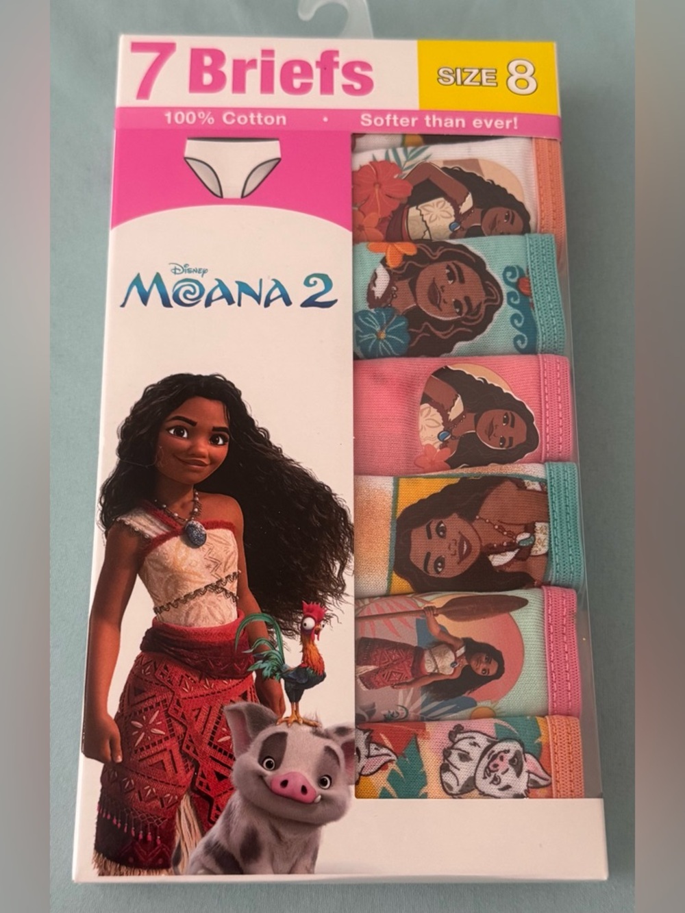 Girls’ Disney Moana 2  7-Pack Briefs
